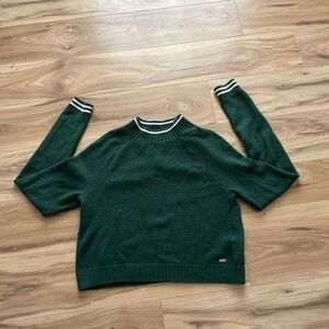 Hollister Green Sweater with White Accents